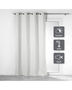 Lot de 2 rideaux isolant phonique thermique occultant 140 x 260 cm Darcko Gris pâle