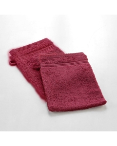 2 gants de toilette 15 x 21 cm eponge unie tendresse Rubis