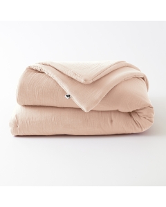 Édredon 180 x 240 cm - Double Gaze de Coton 125 gr/m² - Uni Gaïa Rose