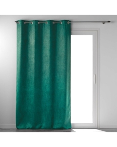 Rideau grande hauteur 135 x 280 cm occultant velours frappé Melodie Vert