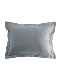 Taie d'oreiller vp 50 x 70 cm uni bio 57 fils gots biolina  +p. bourdon Gris