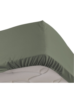 Drap housse 1 personne bonnet 30 cm 90 x 190 cm percale uni 78 fils Kaki