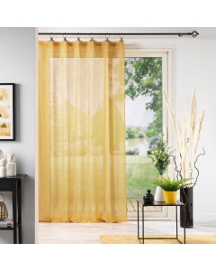 Voilage effet lin à anneaux 140 x 240 cm Linka Jaune
