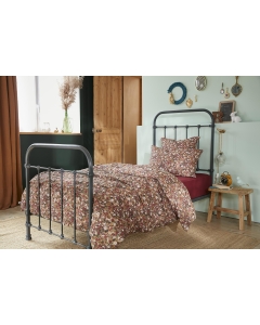 Housse de couette 140 x 200 cm double gaze de coton imprimée Capucine Camel