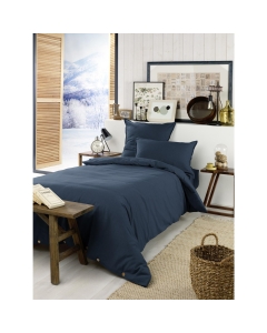 Housse de couette chaude en flanelle 140 x 200 cm Candice Bleu foncé