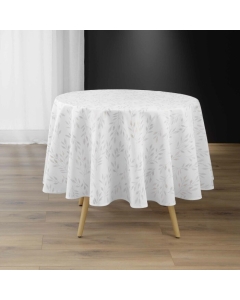 Nappe ronde (0) 180 cm polyester imprime metallise lonigold Sans