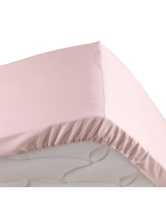 Drap housse rose 90 x 190 cm en percale Bonnet de 30 cm