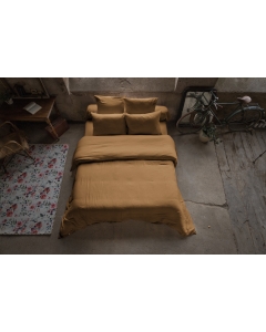 Housse de couette gaze de coton 260 x 240 cm Gaia Camel 