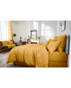 Drap Plat Soline 100% lin lavé – 270 x 300 cm – Miel (Lin Français)