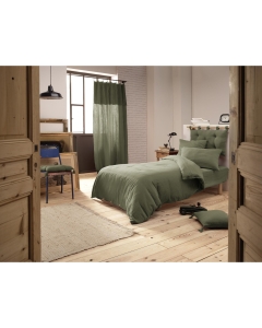 Housse de couette double gaze de coton 140 x 200 cm Gaia Romarin
