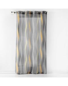 Panneau a oeillets 140 x 240 cm voile sable imprime ondulys Jaune/anthracite