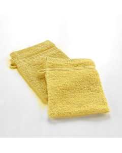 2 gants de toilette 15 x 21 cm eponge unie tendresse Mimosa