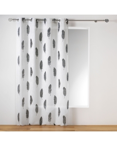 Voilage a oeillets 140 x 240 cm effet lin imprime eternity Naturel