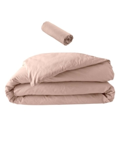 Pack parure en percale 78 fils 240 x 220 cm + DH 140x190 Nude