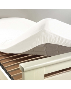 Drap housse 1 personne 90 x 190 cm uni 57 fils lina Blanche
