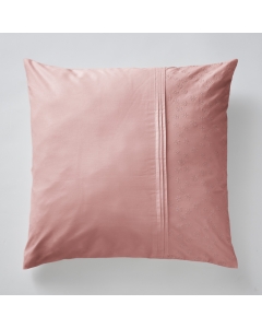 Taie d'oreiller brodée 63 x 63 cm jeanne rose boisé Vieux rose