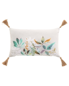 Coussin dehous. compr. pompons 30 x 50 cm coton/polyester imp. dilaris des place Sans
