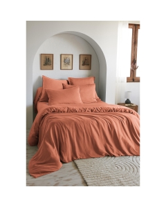 Housse de Couette 260 x 240 cm – Lyocell Uni Lysandre Terracotta