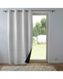 Rideau thermique phonique 140 x 260 cm 100% occultant/velours relief shadow Perle