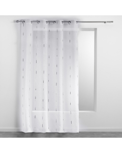 Panneau a oeillets 140 x 280 cm voile sable fils chenille chenilla Gris