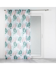 Panneau a oeillets 140 x 280 cm voile sable imprime belline Blanc/emeraude