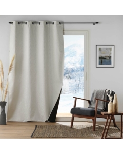 Rideau à oeillets isolant thermique 140 x 260 cm jacquard Polarine Naturel
