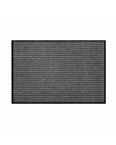 Tapis rectangle 80 x 120 cm anti-poussière grattoir Toscan - Noir/Gris