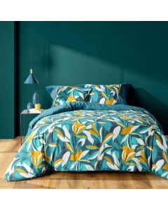 Parure 3 p. 240 x 220 cm polycoton  52 fils Lavinia Bleu