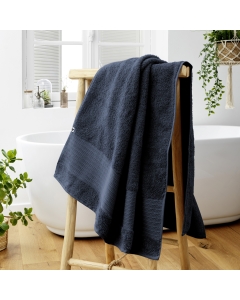 Drap de bain éponge 100% coton bio 600 grammes 90 x 150 cm Garance Bleu foncé