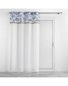 Voilage  oeillets 140 x 240 cm voile sablé Amazonia Bleu