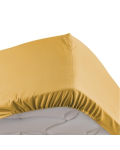 Drap housse 2 personnes bonnet 30 cm 160 x 200 cm percale uni 78 fils percaline Miel