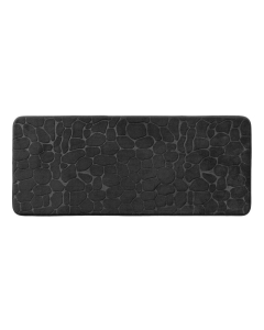 Tapis de bain 50 x 120 cm microfibre unie relief ricochet Noir