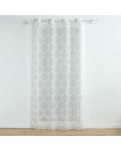 Voilage a oeillets 140 x 240 cm voile tissé appliqué Levita Blanc