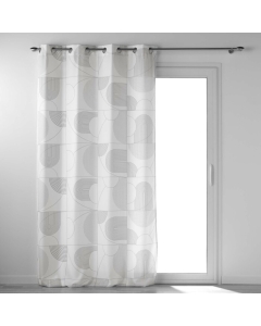 Rideau a oeillets 140 x 280 cm polyester imprime Esquisse Blanc