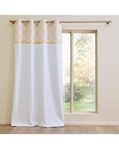Rideau a oeillets 140 x 240 cm coton/polyester+top imp metal. majestia Sans