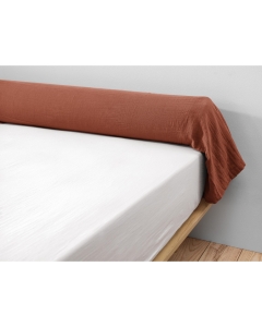 Taie de traversin gaze de coton Bio 85 x 185 cm terracotta