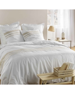 Housse de couette 240 x 220 cm coton 57 fils + 2 taies Margaux