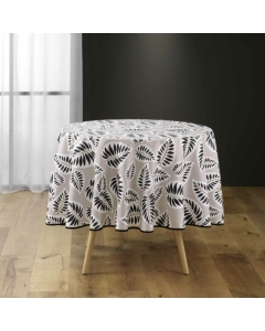 Nappe ronde (0) 180 cm polyester imprime alma Noir