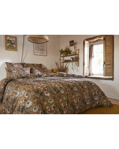 Housse de couette 200 x 200 cm double gaze de coton imprimée Camélia