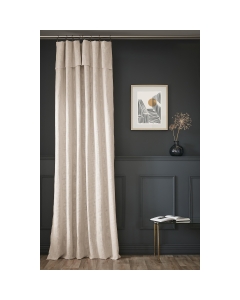 Rideau Ajustable Sixtine Pampa - 140 x 270 cm - Coton Flammé 8 Anneaux Pince