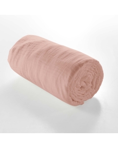 Drap housse 2 personnes 160 x 200 cm double gaze coton 57 fils Angelia Rose