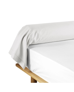 Taie de traversin 85 x 185 cm uni 57 fils lina  +point bourdon Blanc