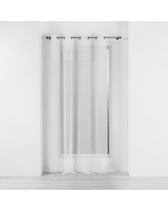 Voilage a oeillets 140 x 240 cm voile sablé Roxia Blanc