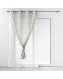 Voilage a oeillets 140 x 240 cm voile double sable duetto Gris/blanc