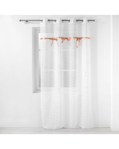 panneau a oeillets 140 x 240 cm voile sable imp. metal.+noeuds little miss