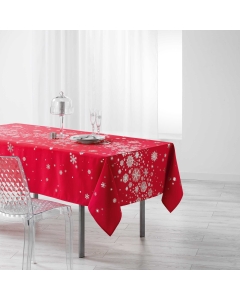 Nappe rectangle 150 x 300 cm polyester imprime argent constellation Rouge