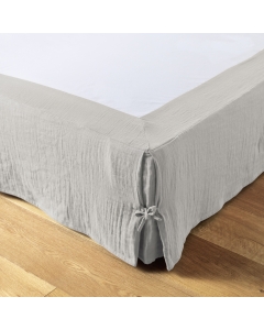 Cache-sommier gaze de coton 180 x 200 cm Gaia Gris