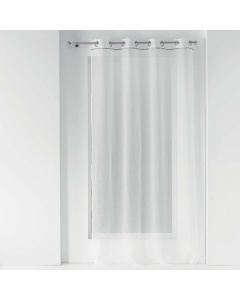 Panneau a oeillets 140 x 240 cm voile sable+bande fantaisie etincelle Blanc