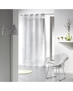 Panneau a oeillets 140 x 240 cm voile imprime argent bully Blanc