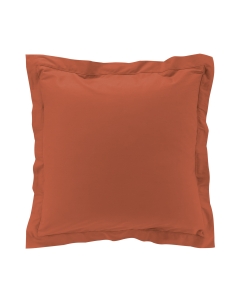 Lot de 2 taies d'oreiller 63x63 cm percale uni 78 fils Teracotta